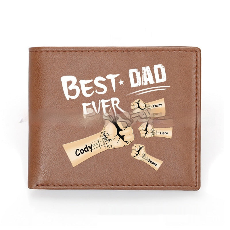 Father's Day Men's Personalized Leather Wallet European Retro Lightweight Wallet