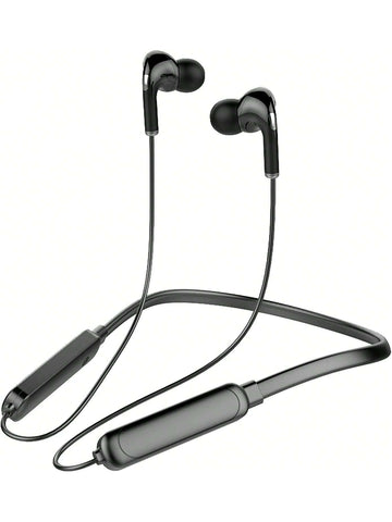 Black Neck Hanging Wireless Sports Earbuds Stereo Bass Outdoor Sports Fitness Running Exercise Headphones