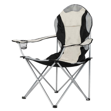 Camping Chair, Grey Iron Frame, Off-white